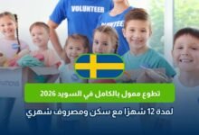 تطوع ممول بالكامل في السويد 2026